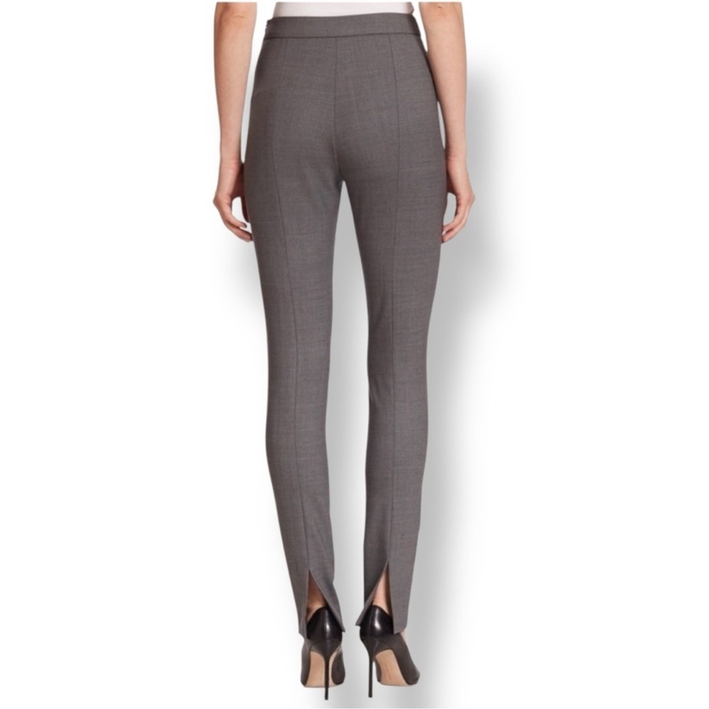 NWT Theory $295 Gray Pants split back slit hem leg stretch Sz 12